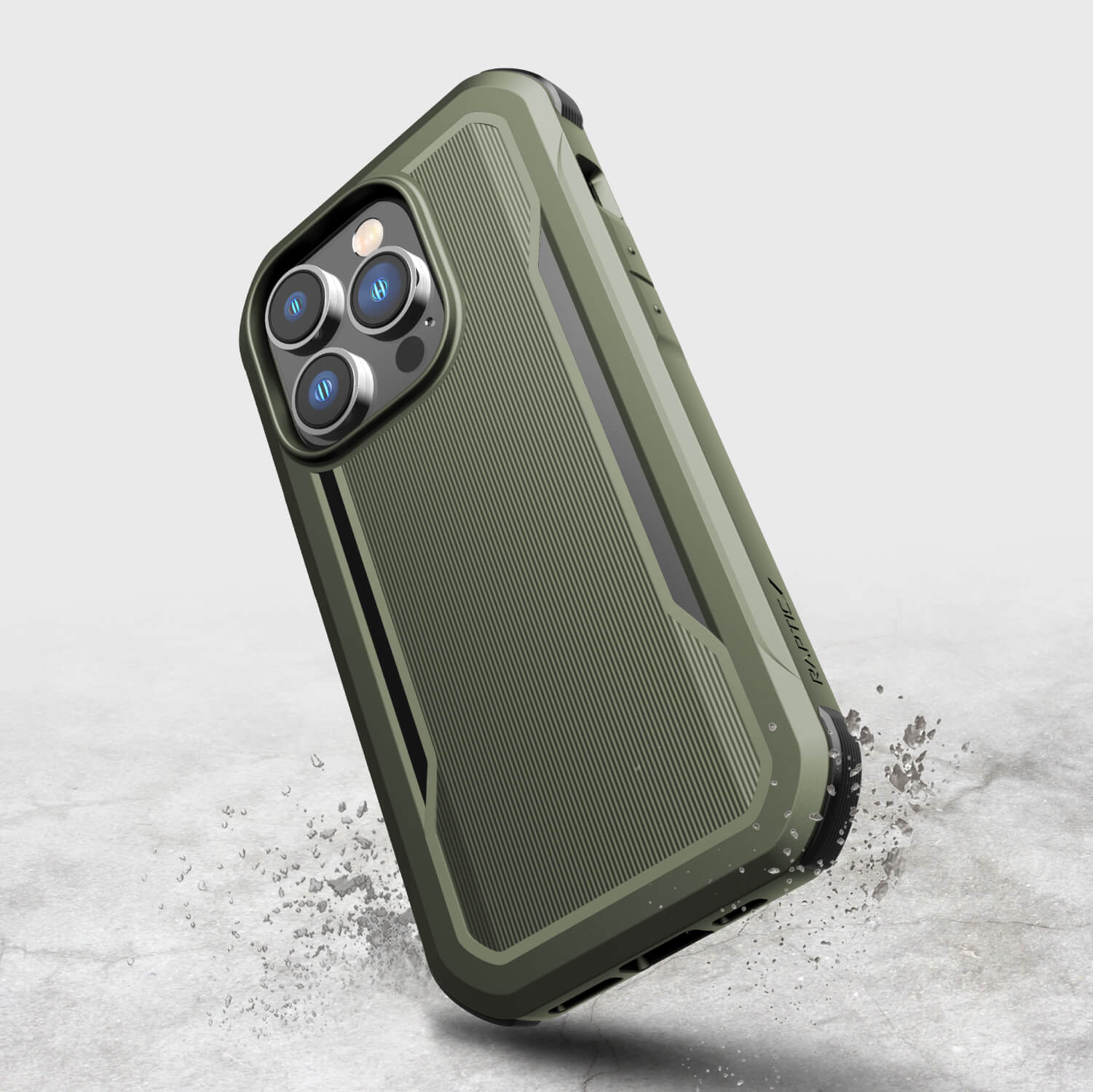 The Raptic iPhone 14 Pro Case - Fort Built for MagSafe in olive green.