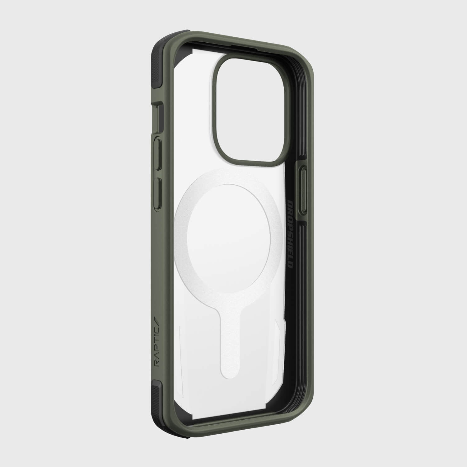 Raptic iPhone 14 Pro Case ~ Secure built for MagSafe in olive green.