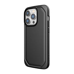The back of the black iPhone 14 Pro Case - Raptic Slim & Sleek showcases its slim design and recyclable material.