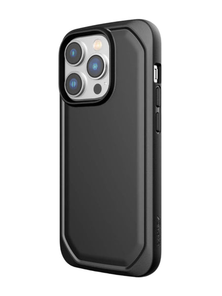 The back of the black iPhone 14 Pro Case - Raptic Slim & Sleek showcases its slim design and recyclable material.