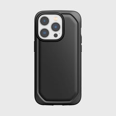 The recyclable black iPhone 14 Pro case - Raptic Slim & Sleek with texturing depth.