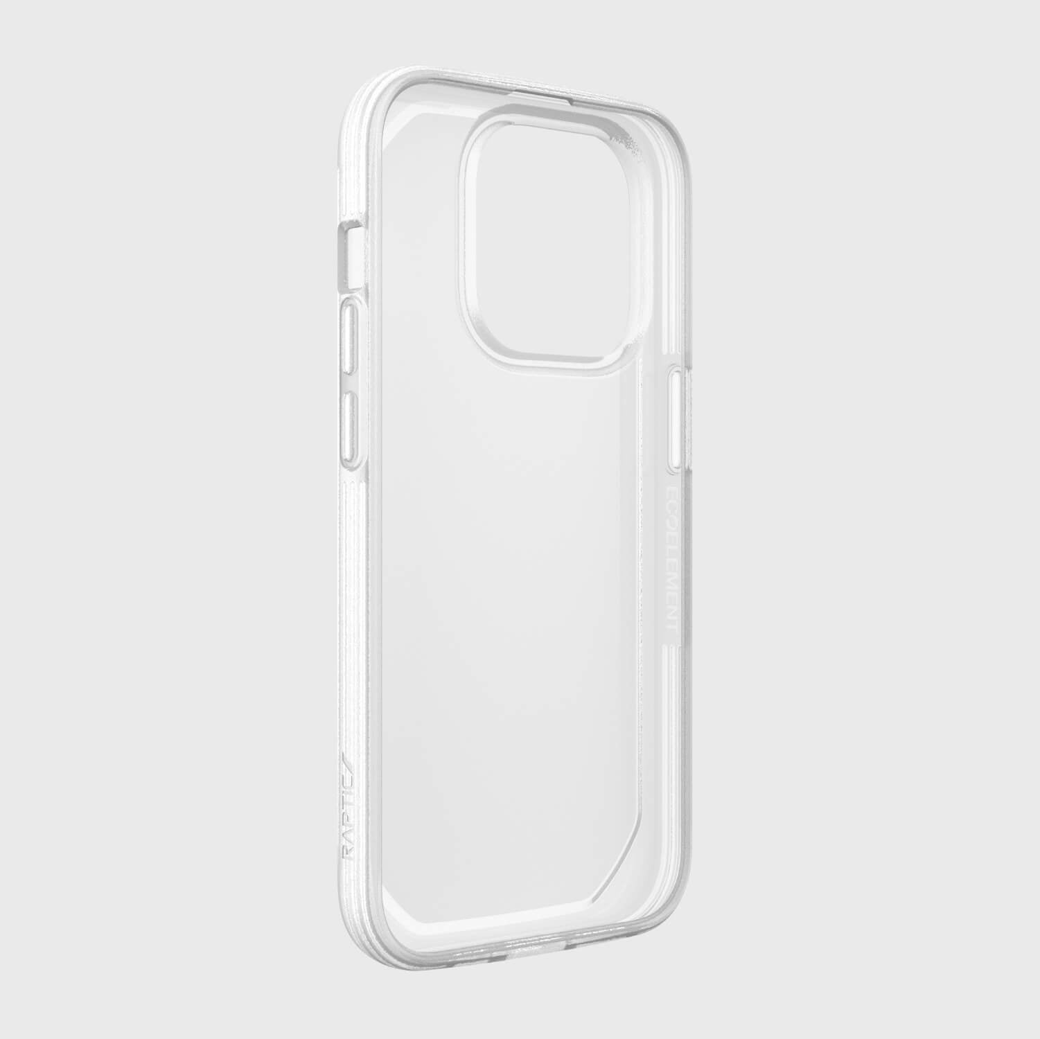 The recyclable case of an iPhone 14 Pro Case - Raptic Slim & Sleek featuring Raptic's 3 levels of texturing depth, displayed on a white background.