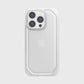 Enhance the texturing depth on the back of an iPhone 14 Pro Case - Raptic Slim & Sleek in white, featuring a slim design and recyclable materials.