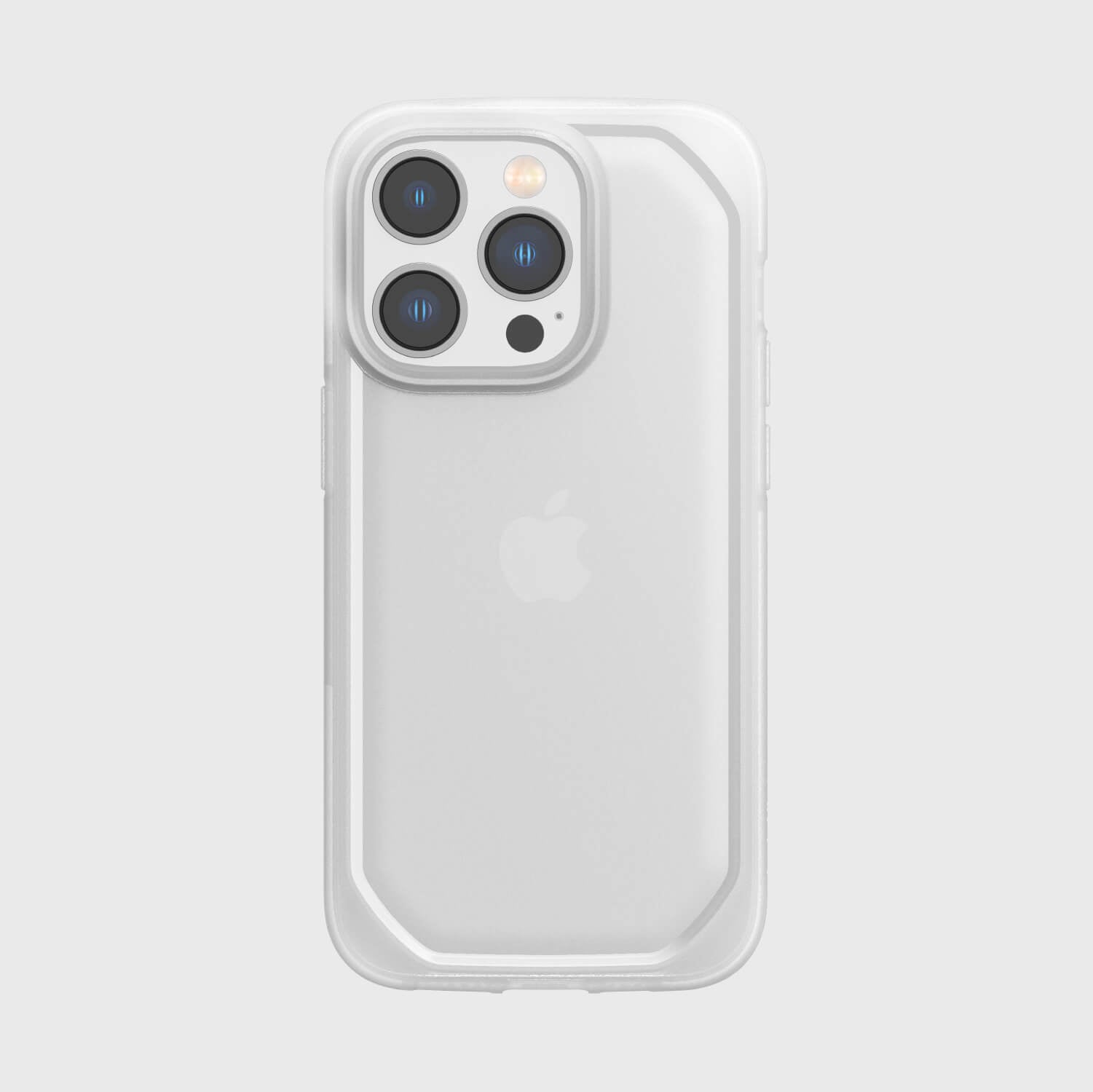 Enhance the texturing depth on the back of an iPhone 14 Pro Case - Raptic Slim & Sleek in white, featuring a slim design and recyclable materials.