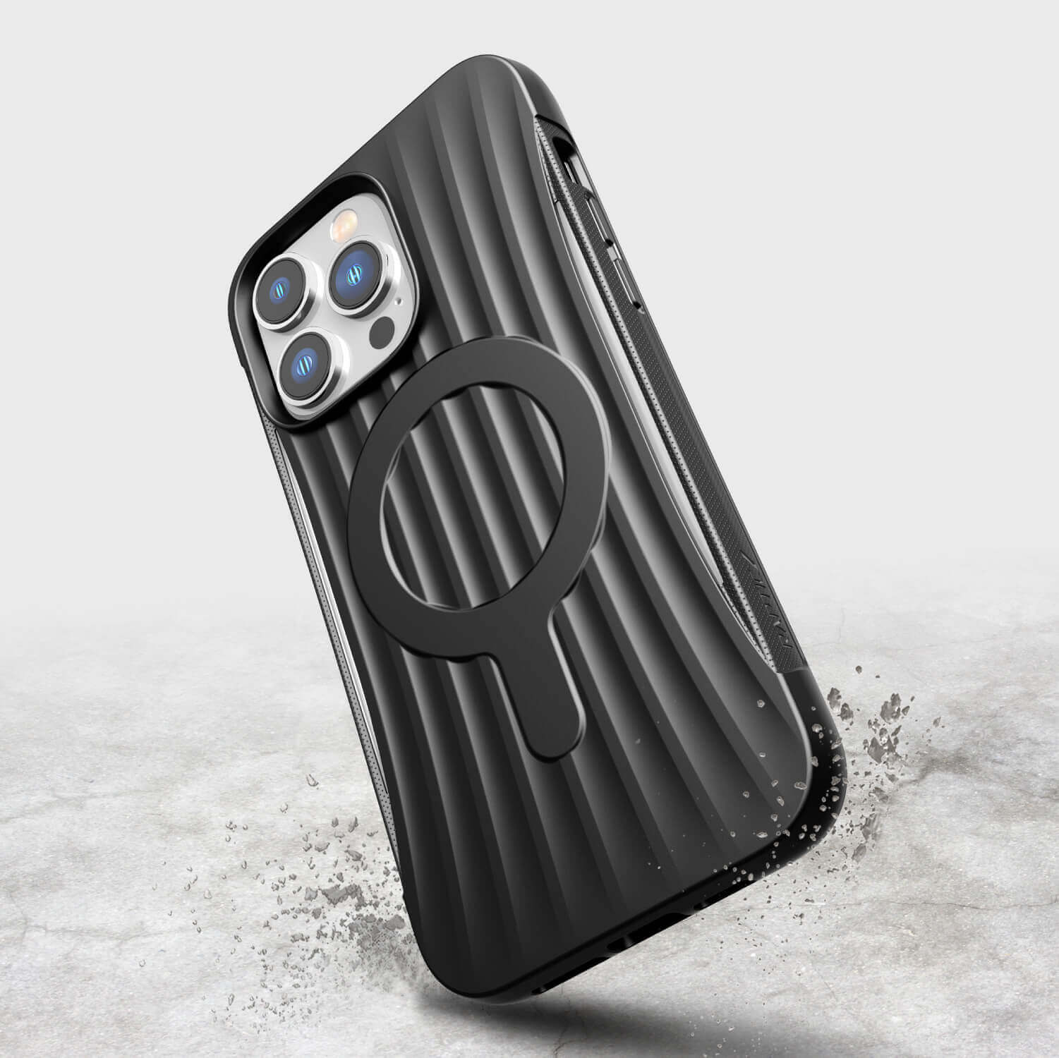 A black iPhone 14/15 Pro Max case with a sleek pocket-friendly design ~ Raptic Clutch MagSafe.