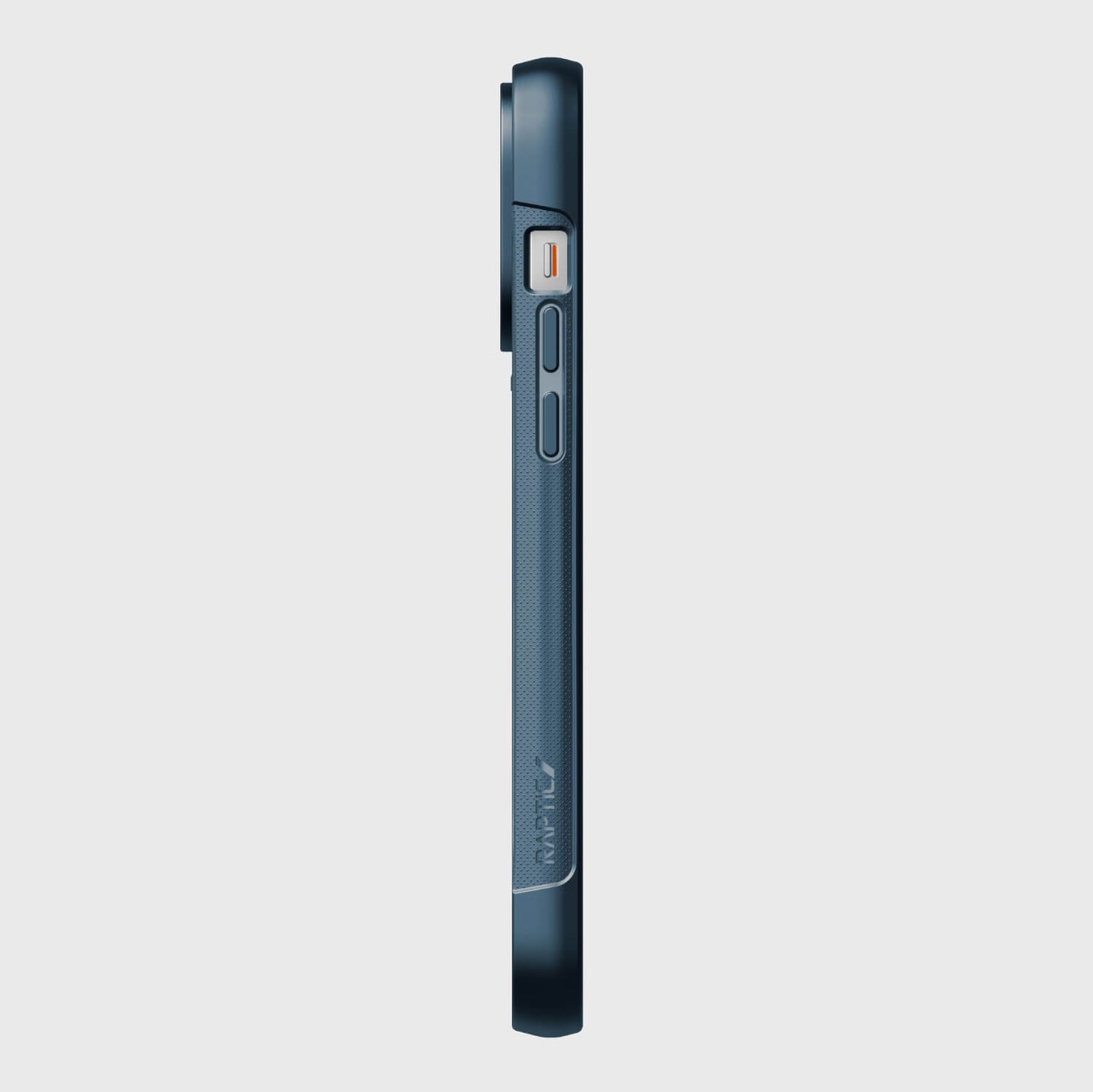 The back of a Raptic iPhone 14/15 Pro Max Case ~ Clutch with drop protection on a white background.