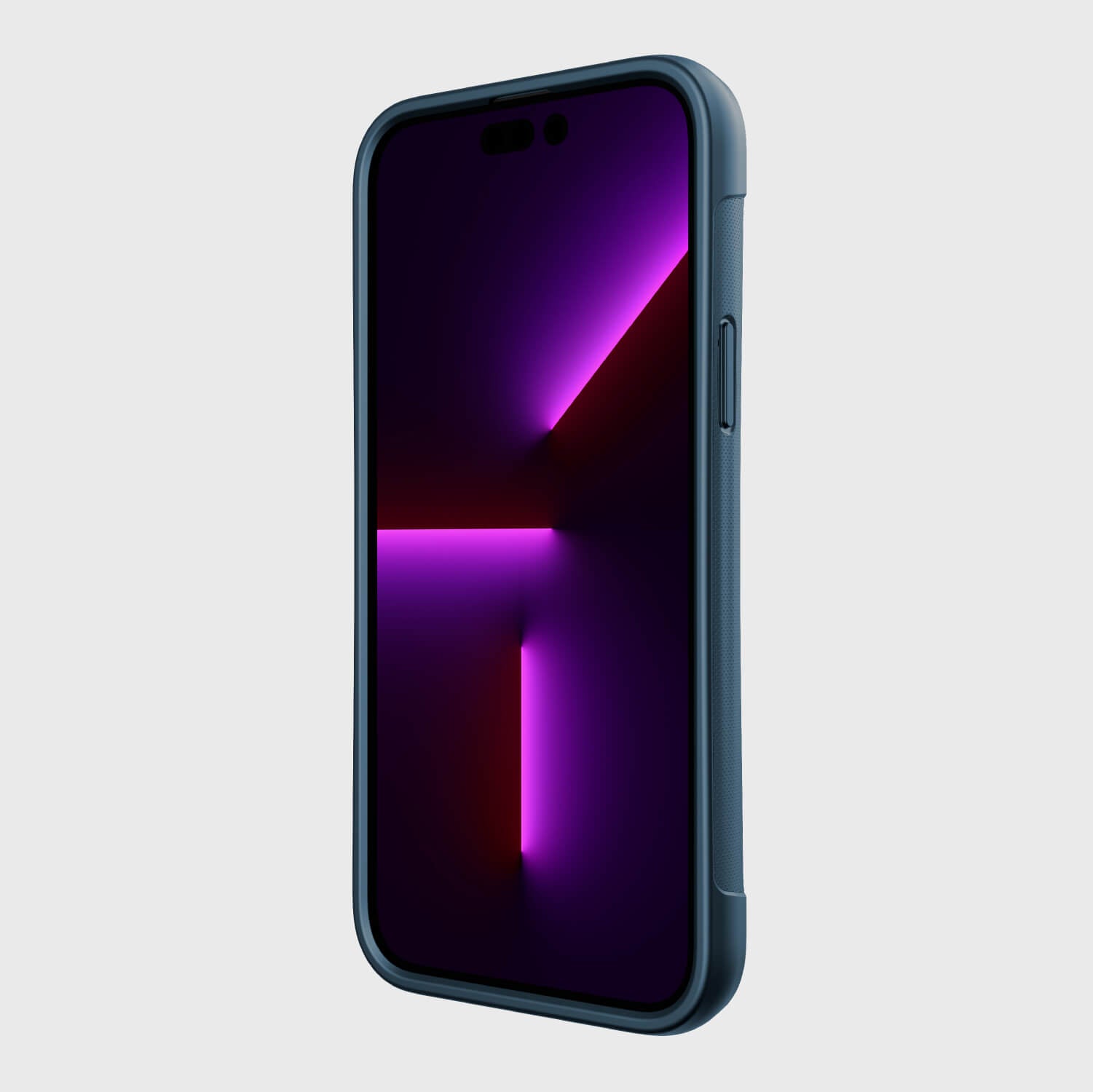 The back of an iPhone 14/15 Pro Max Case ~ Clutch with a biodegradable purple light.