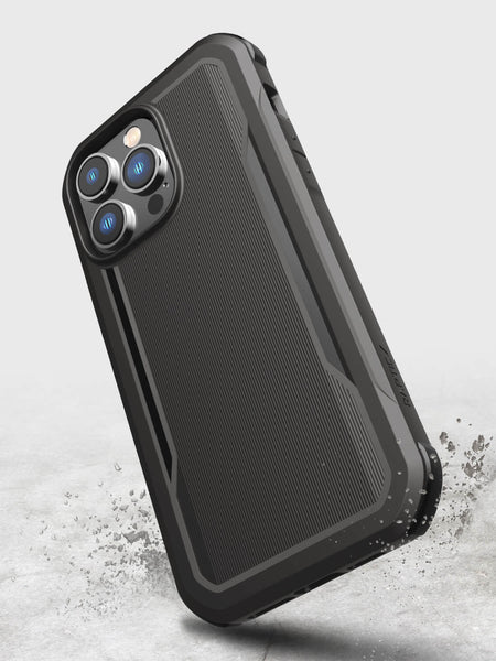 The black iPhone 14/15 Pro Max case from Raptic offers MagSafe compatibility and military-grade drop protection.
