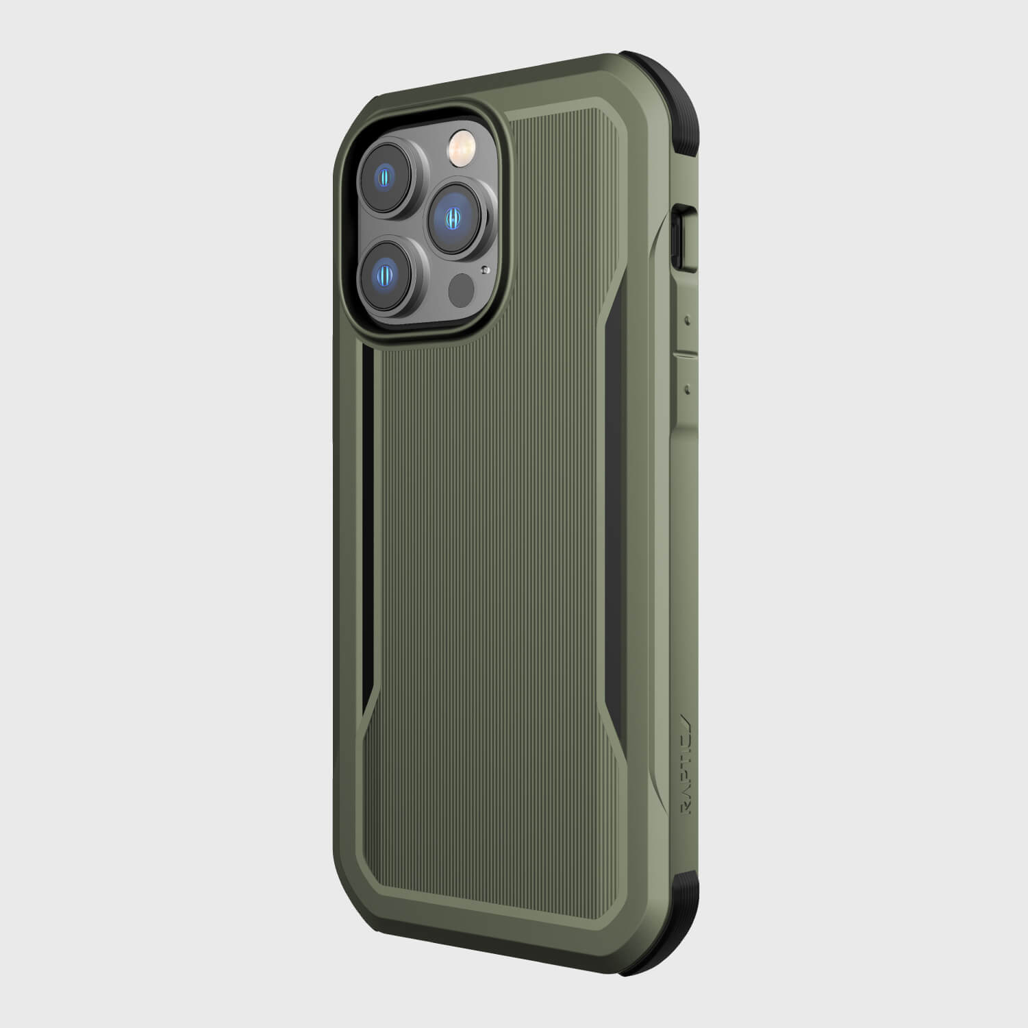 The Raptic iPhone 14/15 Pro Max Case - Fort Built for MagSafe in olive green offers military-grade drop protection.