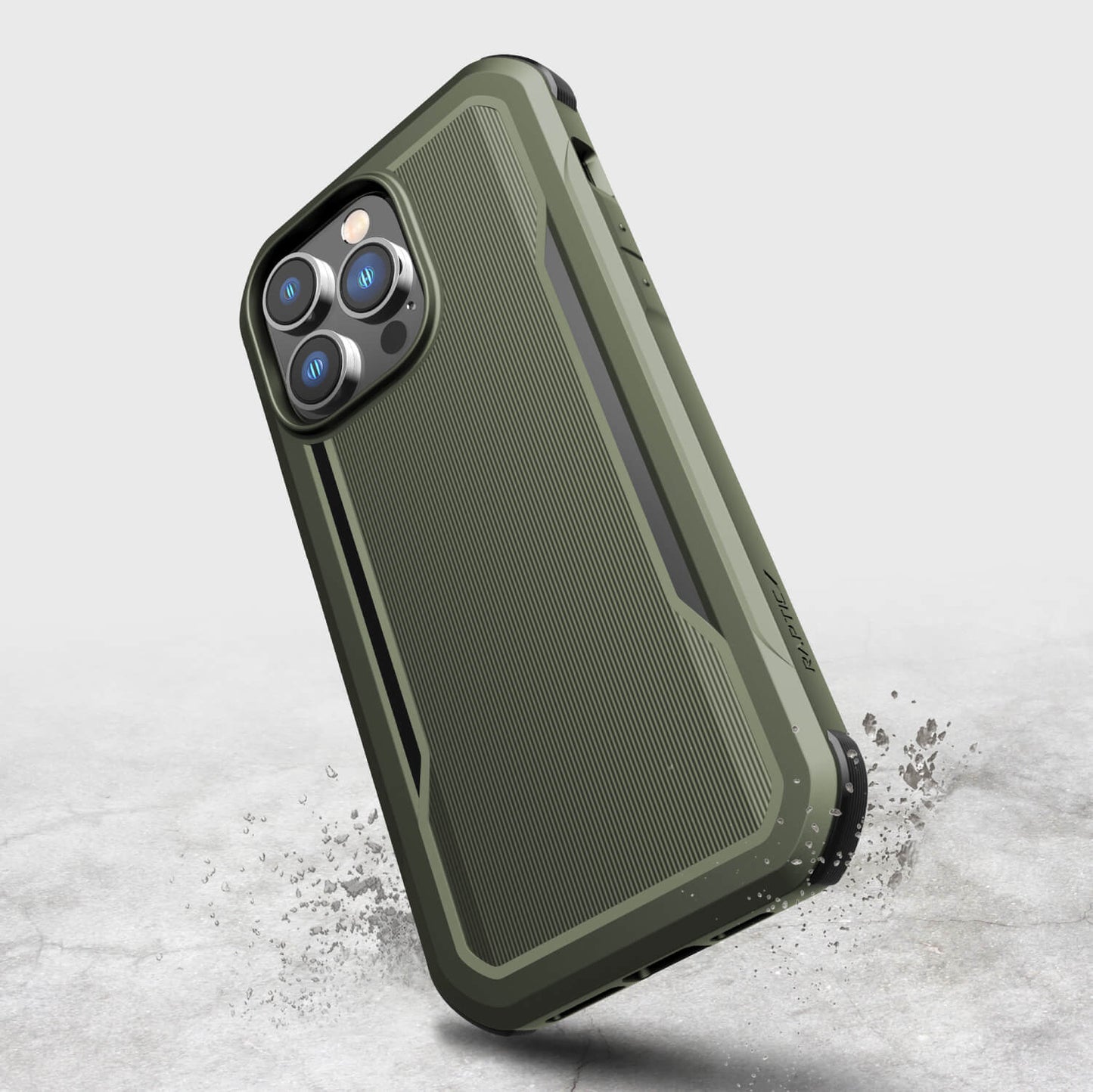 The olive green iPhone 14/15 Pro Max case - Fort Built for MagSafe by Raptic offers military-grade drop protection.