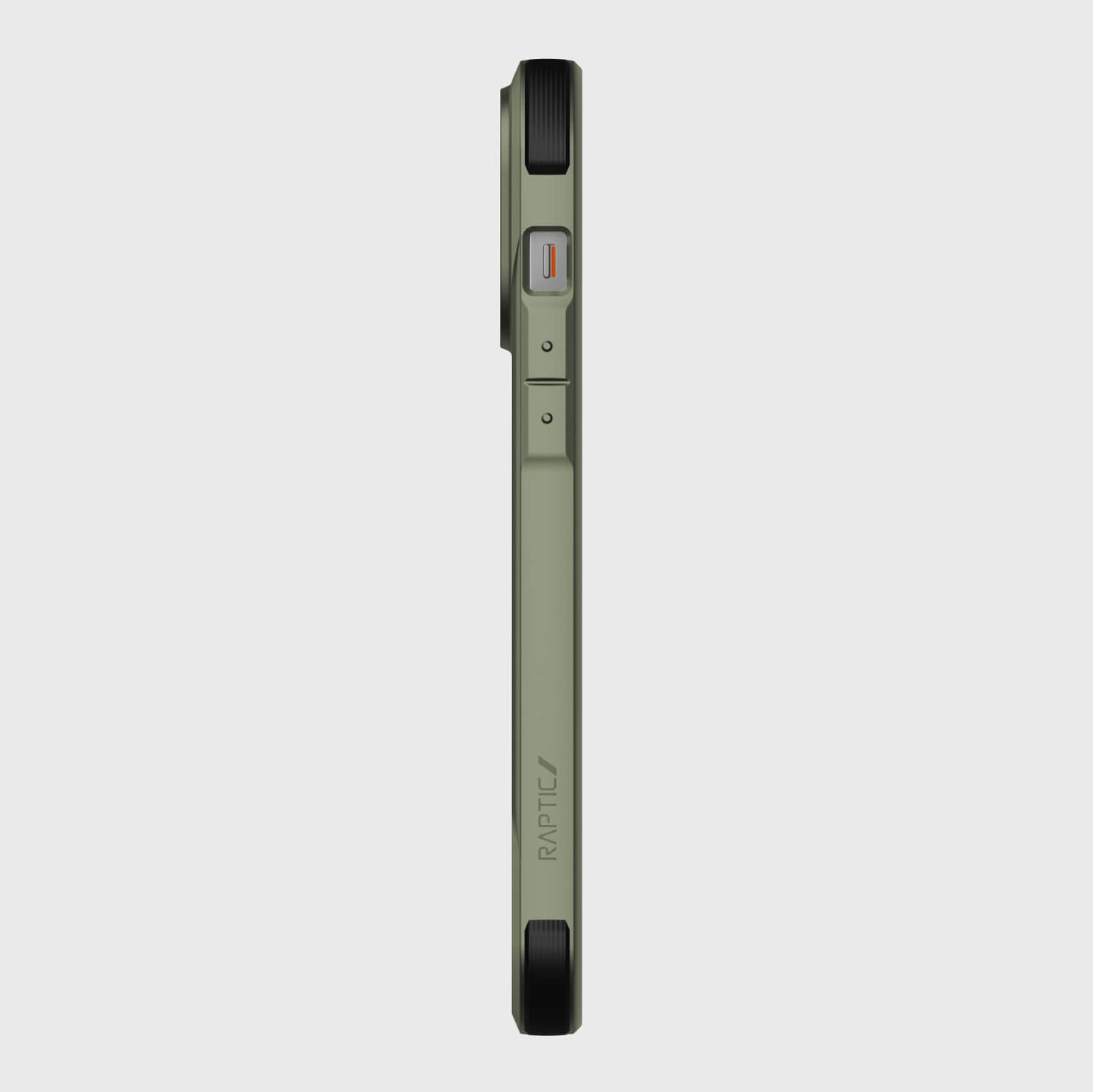 The back view of a Raptic iPhone 14/15 Pro Max Case - Fort Built for MagSafe olive green phone case.
