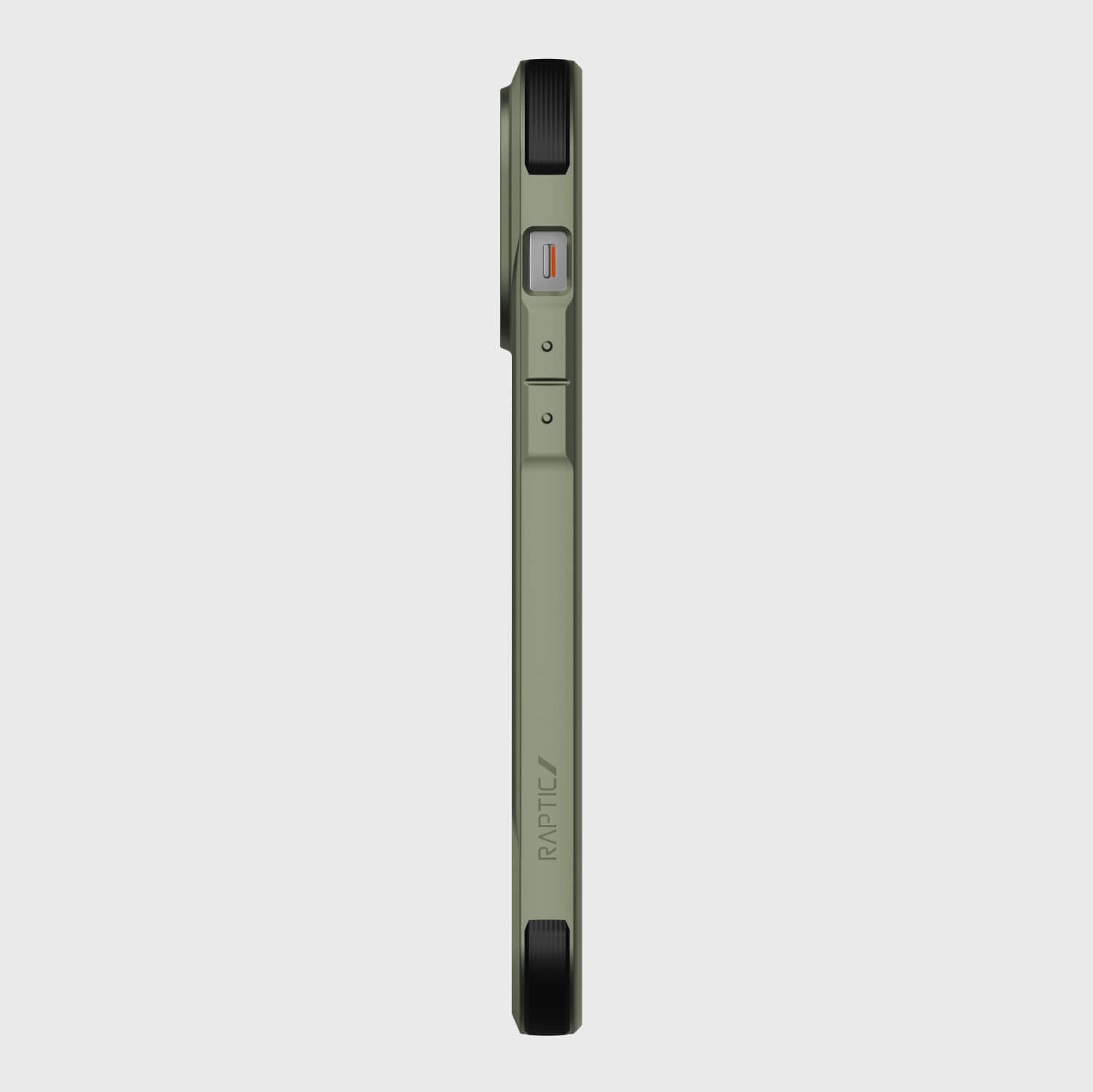 The back view of a Raptic iPhone 14/15 Pro Max Case - Fort Built for MagSafe olive green phone case.