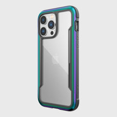 The back view of the Raptic iPhone 14/15 Pro Max Case - Shield in purple and blue with MagSafe charger compatibility.