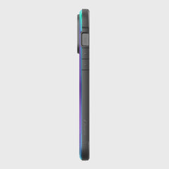 The back view of a black and purple Raptic iPhone 14/15 Pro Max Case - Shield.