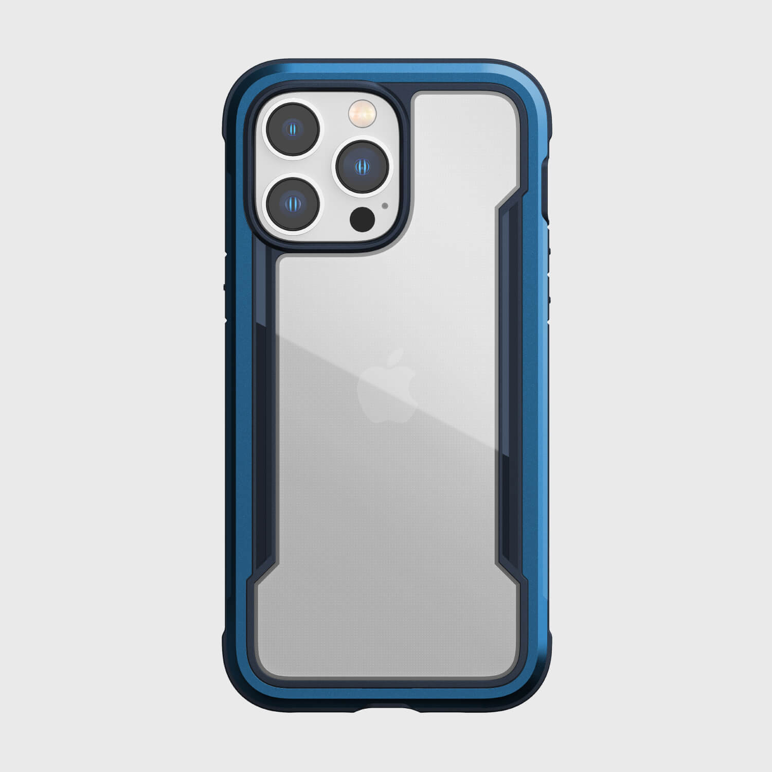 The iPhone 14/15 Pro Max case - Shield by Raptic is shown in blue.