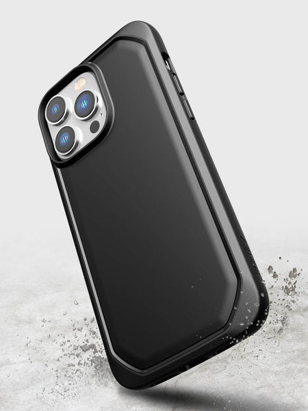 The environmentally friendly iPhone 14 Pro Max case - Raptic Slim & Sleek is shown in black with a slim design.
