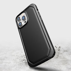 The environmentally friendly iPhone 14 Pro Max case - Raptic Slim & Sleek is shown in black with a slim design.