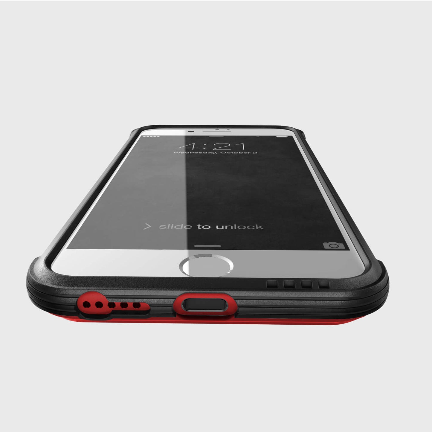 A black and red iPhone SE/8/7 case for the Raptic.