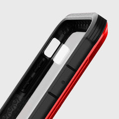 A red and black iPhone XS Max Case - Raptic Shield with drop protection.