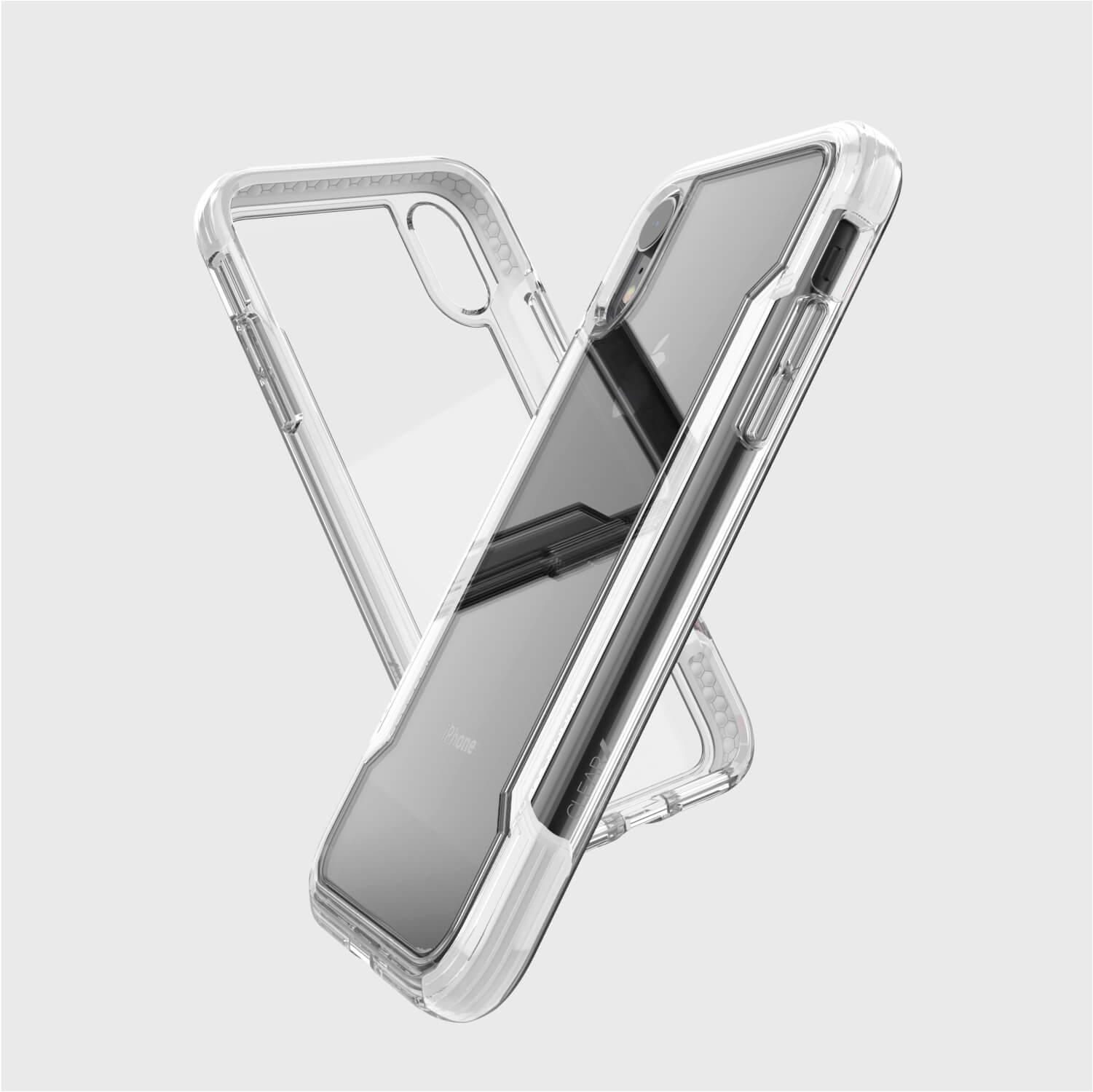 A Raptic iPhone XR Case - CLEAR on a white background.