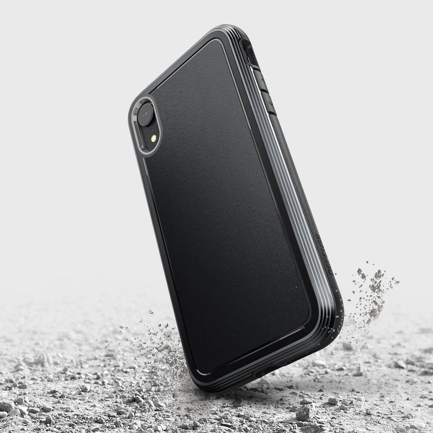 The Raptic ULTRA case for iPhone XR offers exceptional device protection, with a hint of sand adorning the back.