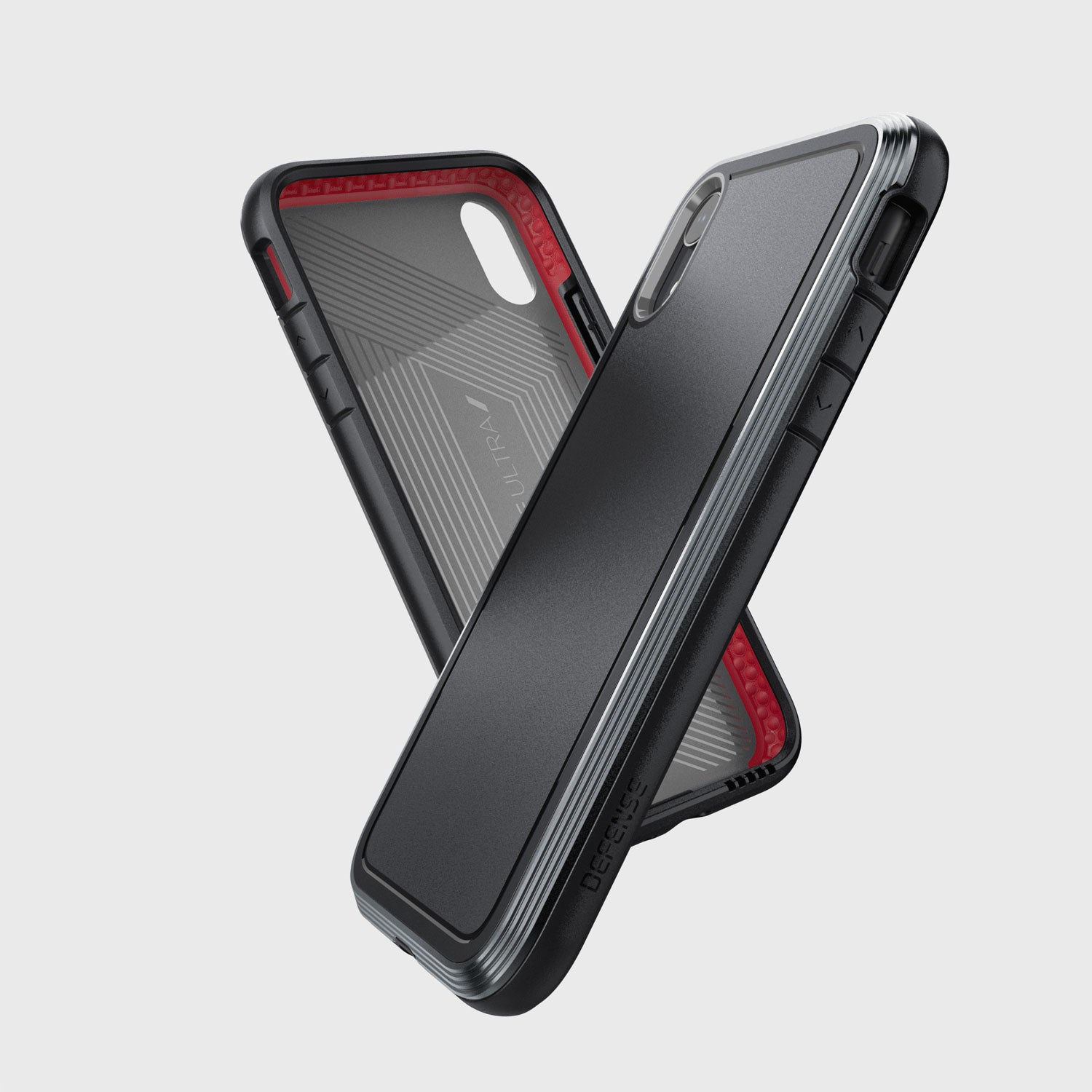 A Raptic ULTRA case in black and red, providing device protection for the iPhone XR, placed on a white background.