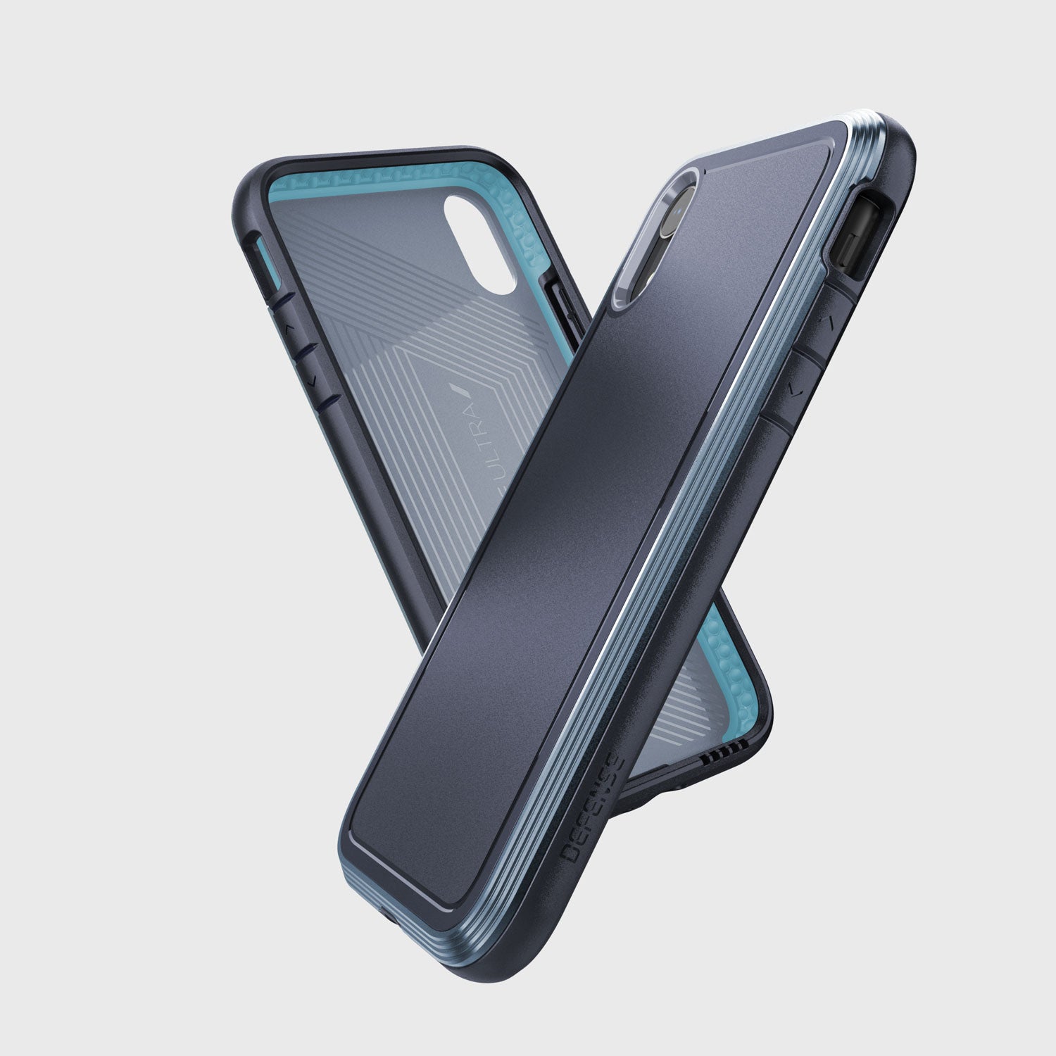 A black and blue ULTRA iPhone XR case, specifically the Raptic Ultra case, is showcased on a white background.