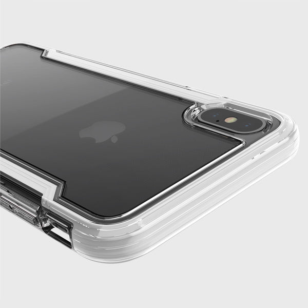 The Raptic iPhone XS Max Case - CLEAR showcases your phone's back, visible camera, and logo with an angular design. It offers military-grade drop protection and is anti-yellow and anti-scratch to keep your device stylish and secure.